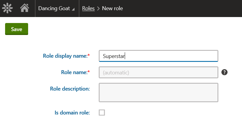 Create the role Create the role