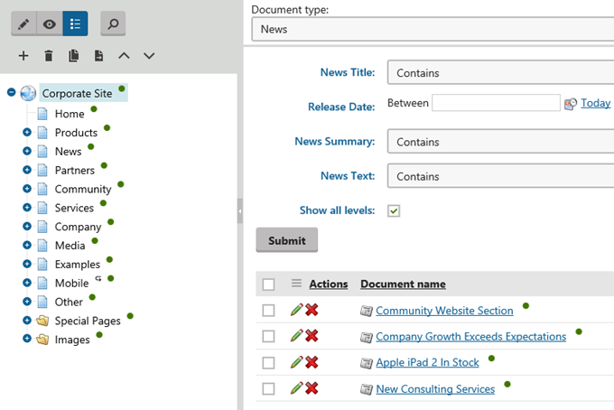 Content filtering