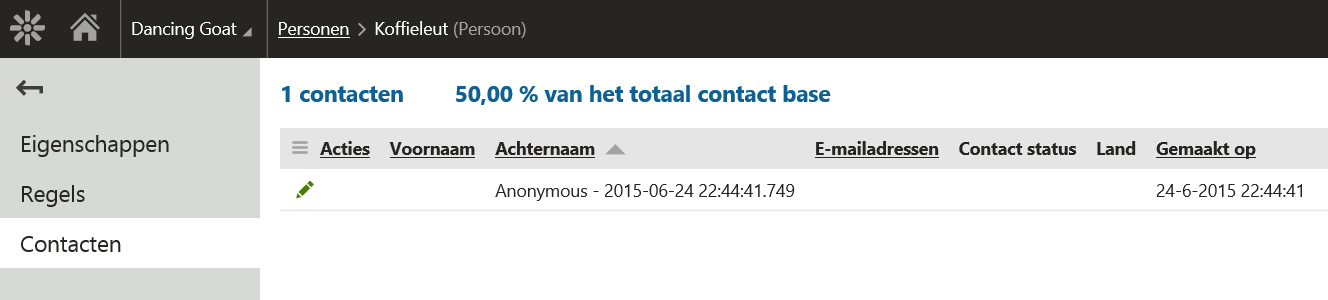 Gevonden contacten