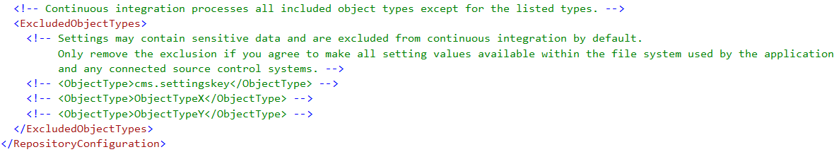 Excluded CI object types