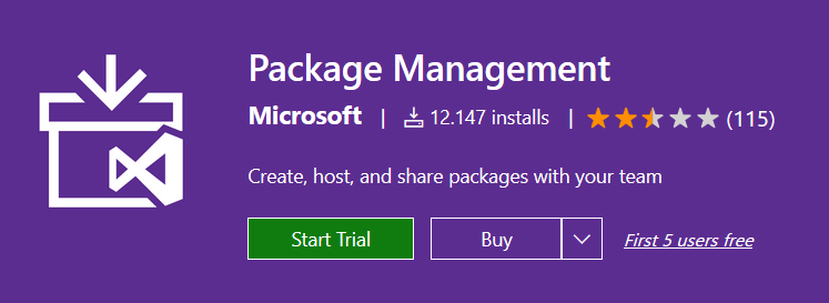Package Management from the Visual Studio Marketplace